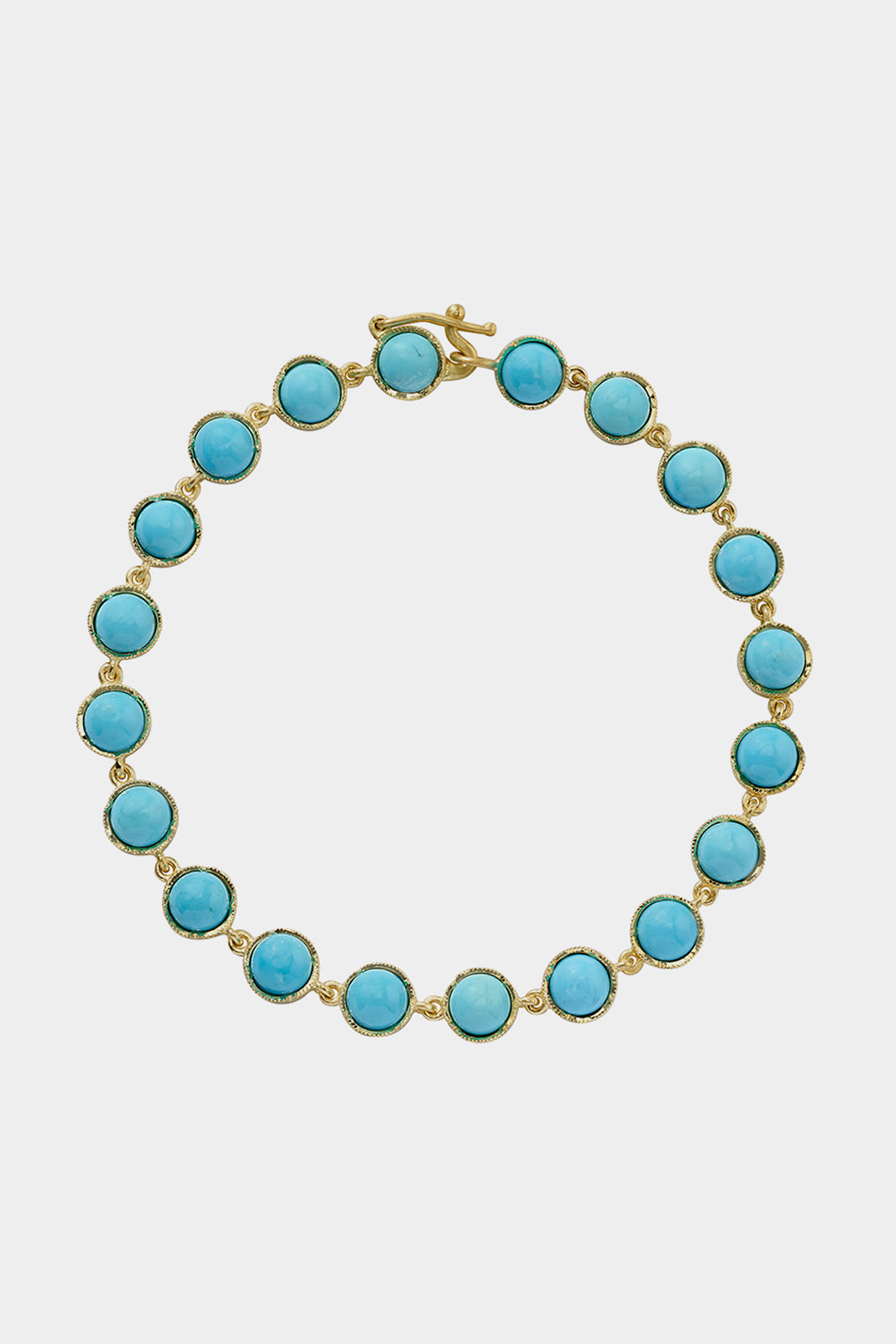 18K Yellow Gold Kingman Turquoise Bracelet