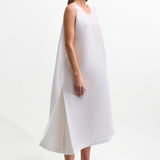Issey Miyake Paneled Pleats Dress in White