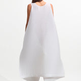 Issey Miyake Paneled Pleats Dress in White