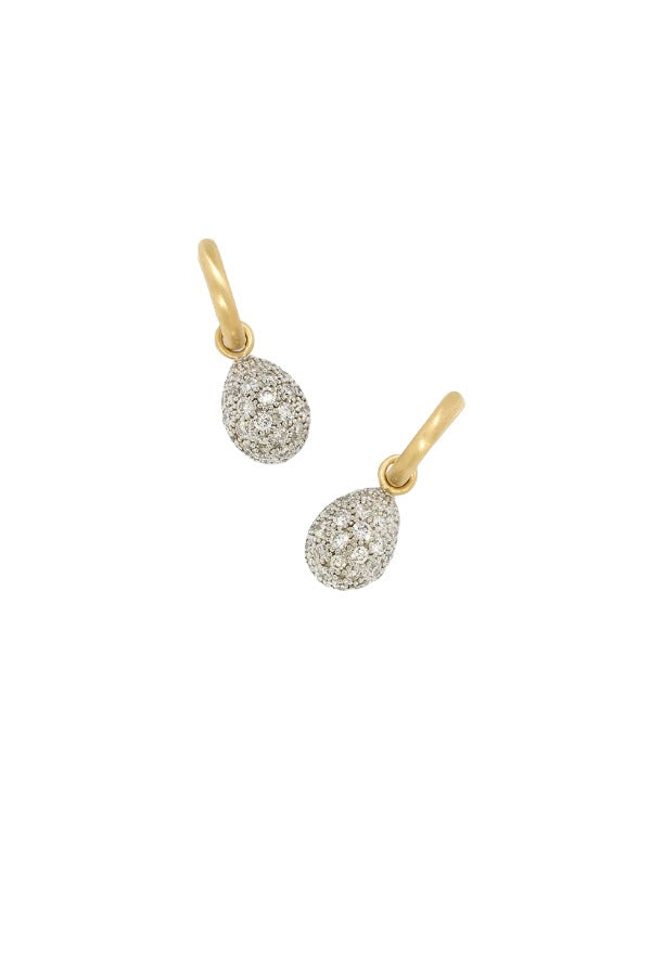 Front view of 18K WG YG Earring on white background, with no model shown.