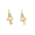 Front view of Flat Gold 18K YG 4 Drop Earrings on white background, with no model shown.