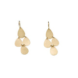 Front view of Flat Gold 18K YG 4 Drop Earrings on white background, with no model shown.