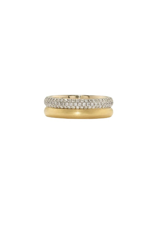 Front view of Heroic 18K YG WG Ring on white background, with no model shown.
