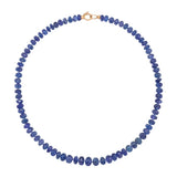 Front view of 18K RG 18" Tanzanite Necklace on white background with no model shown.