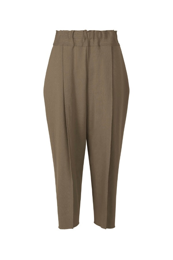 Front view of khaki campagne pants on white background, with no model shown.