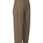 Side view of khaki campagne pants on white background, with no model shown.