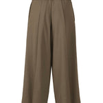 Back view of khaki campagne pants on white background, with no model shown.