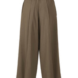Back view of khaki campagne pants on white background, with no model shown.