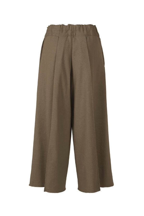 Back view of khaki campagne pants on white background, with no model shown.
