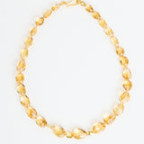 Darlene De Sedle 19" Tumbled Faceted Citrine Beads with 18K Indian Gold Discs