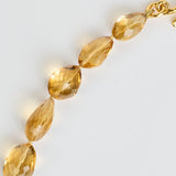 Darlene De Sedle 19" Tumbled Faceted Citrine Beads with 18K Indian Gold Discs