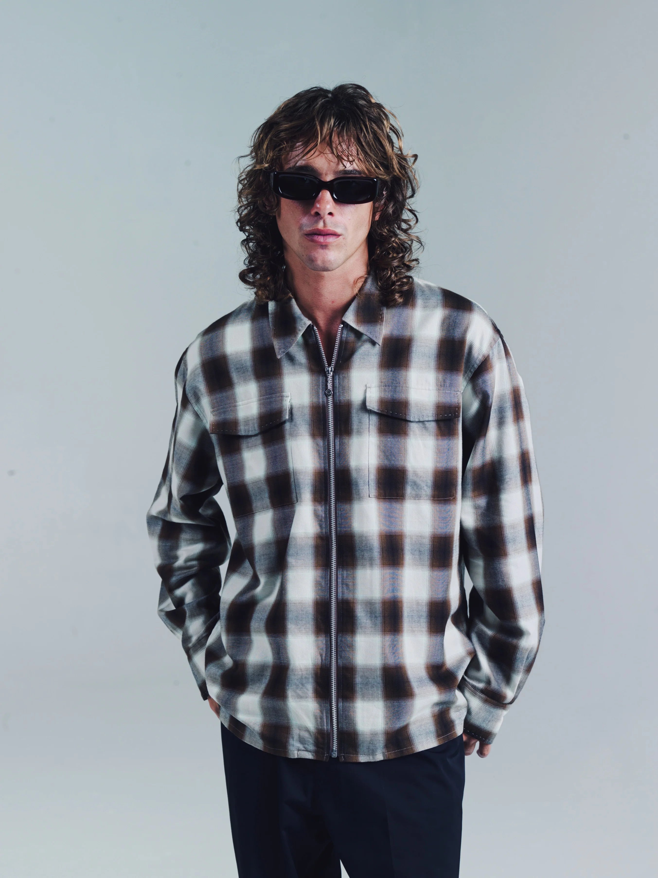 Second/Layer Zip Relaxed Long Sleeve Shirt