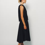 Louiza Babouryan Viscose/Cotton Tie Neck Top