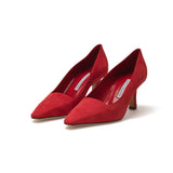 Manolo Blahnik Moiralo Suede Square Cut Pump