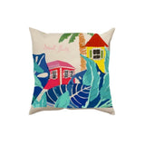 Front view of Saint Bath cushion cover on white background.