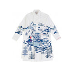Front view of white k-shirt on white background, with no model shown.