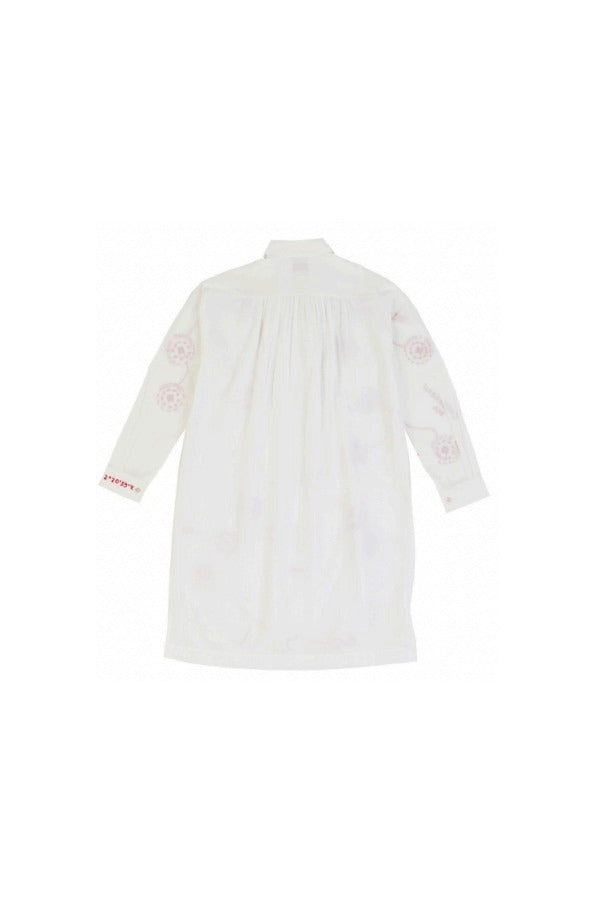 Back view of white mythic map k-shirt on white background, with no model shown.