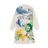 Front view of white PU Coat on white background, with no model shown.