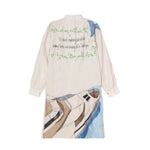 Back view of white PU Coat on white background, with no model shown.