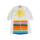 Front view of yellow PU Tunic on white background, with no model shown.