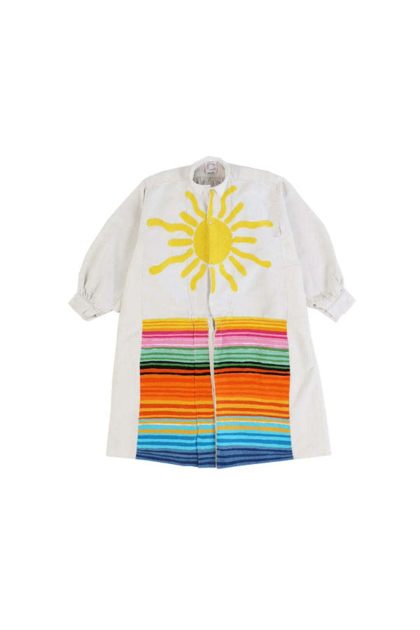 Front view of yellow PU Tunic on white background, with no model shown.