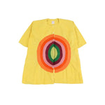 Front view of yellow PU Tunic on white background, with no model shown.
