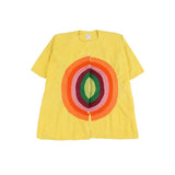 Front view of yellow PU Tunic on white background, with no model shown.