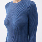 Browning Knit Sweater in Light Blue Denim Cashmere Silk