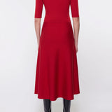 Gabriela Hearst Seymore Knit Dress in Scarlet Red Merino Wool Cashmere