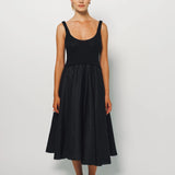 Louiza Babouryan Cotton Knit Linen Dress XS / Black