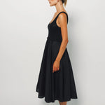 Louiza Babouryan Cotton Knit Linen Dress XS / Black
