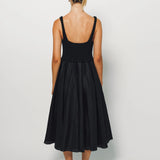 Louiza Babouryan Cotton Knit Linen Dress XS / Black