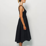 Louiza Babouryan Cotton Knit Linen Dress XS / Black