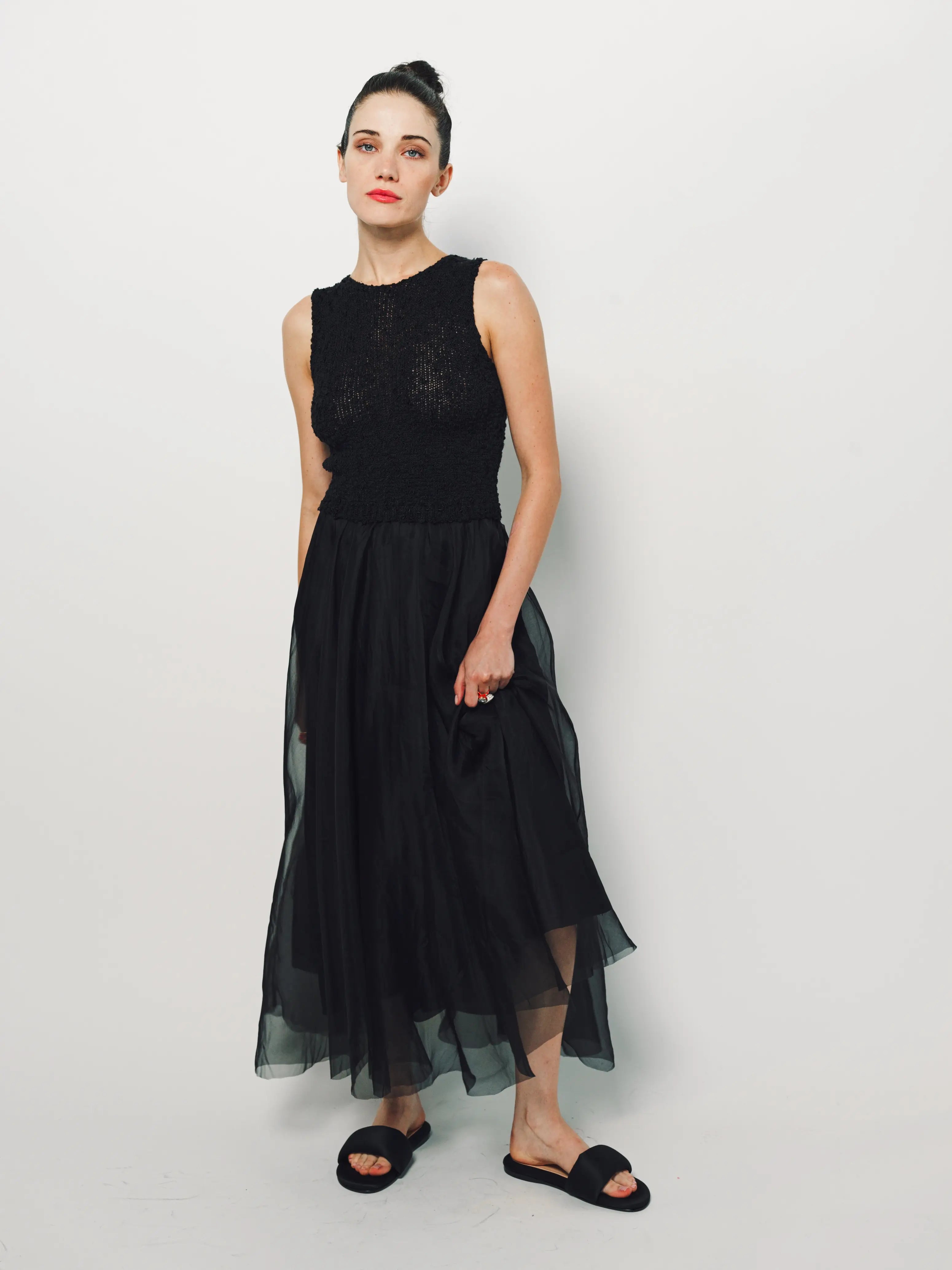 Louiza Babouryan Organza Dress XS / Black