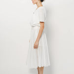 Louiza Babouryan Cotton V Neck Top XS / White