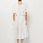 Louiza Babouryan Cotton V Neck Top XS / White