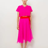 Louiza Babouryan Merino V Neck Knit Top XS / Pink