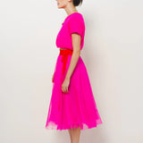 Louiza Babouryan Merino V Neck Knit Top XS / Pink