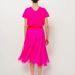 Louiza Babouryan Merino V Neck Knit Top XS / Pink