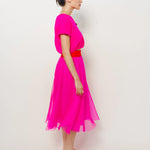 Louiza Babouryan Merino V Neck Knit Top XS / Pink