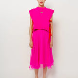 Louiza Babouryan Merino Top With Ties M / Pink