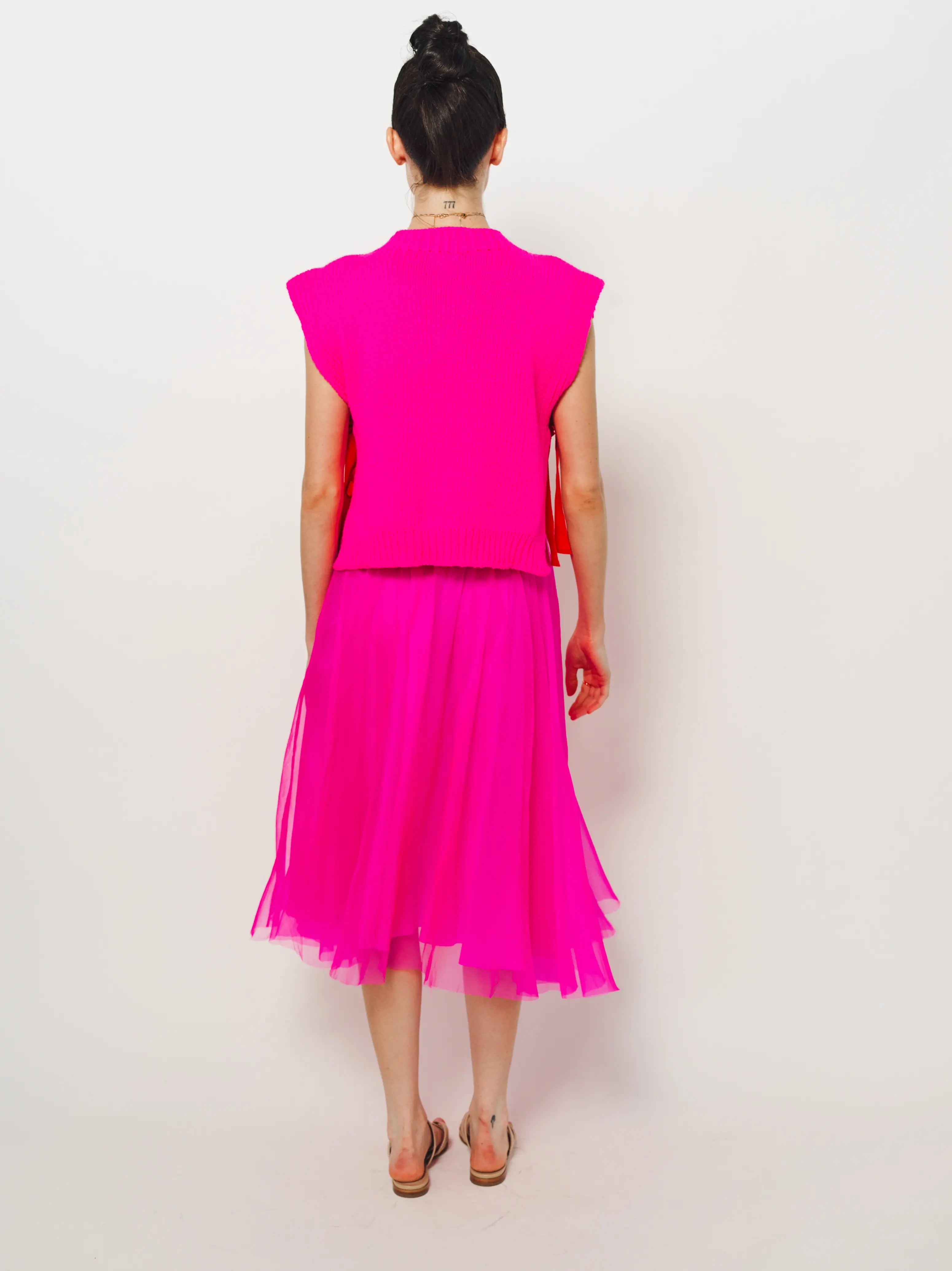 Louiza Babouryan Merino Top With Ties M / Pink