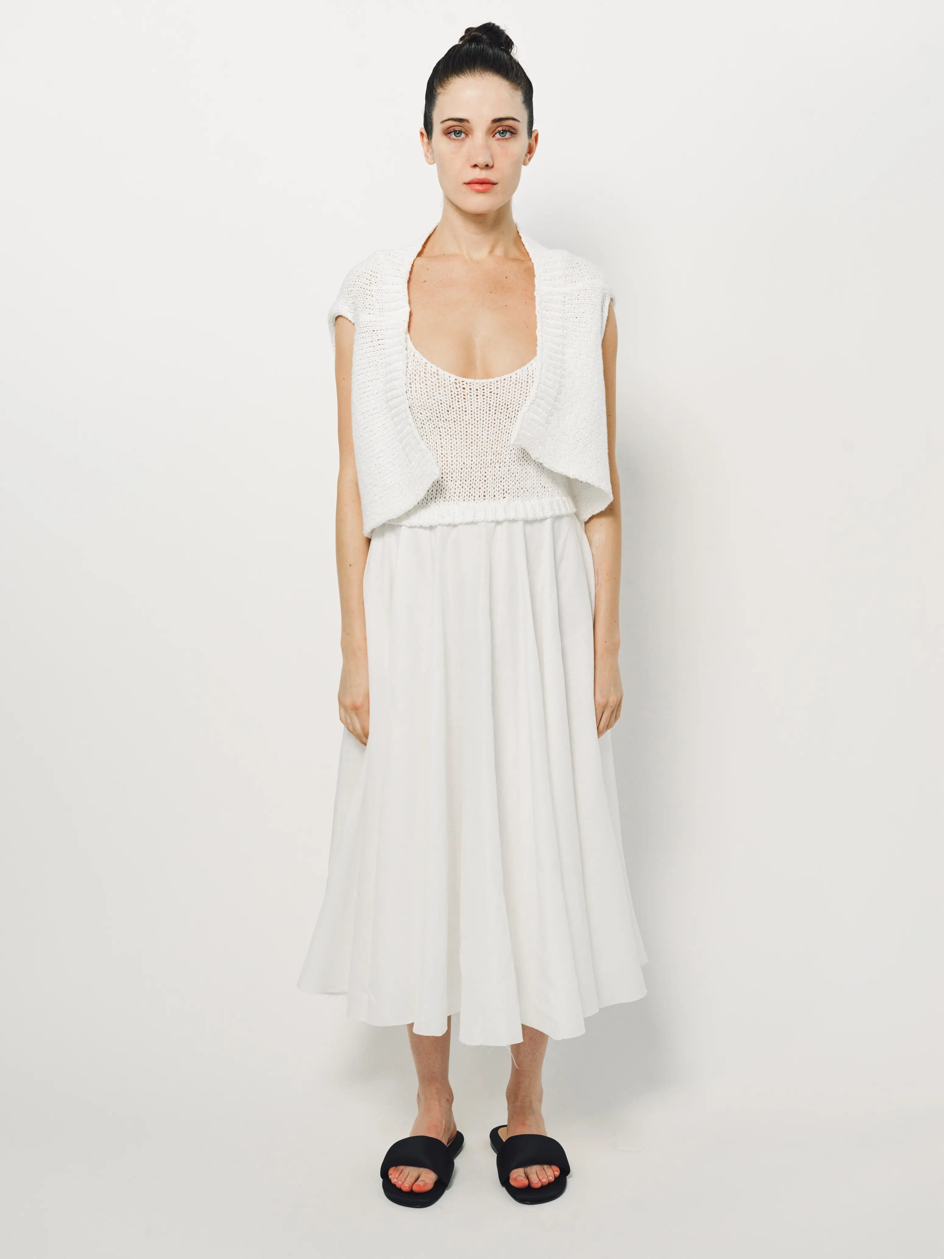 Louiza Babouryan Cotton Knit Cover Up XS / White
