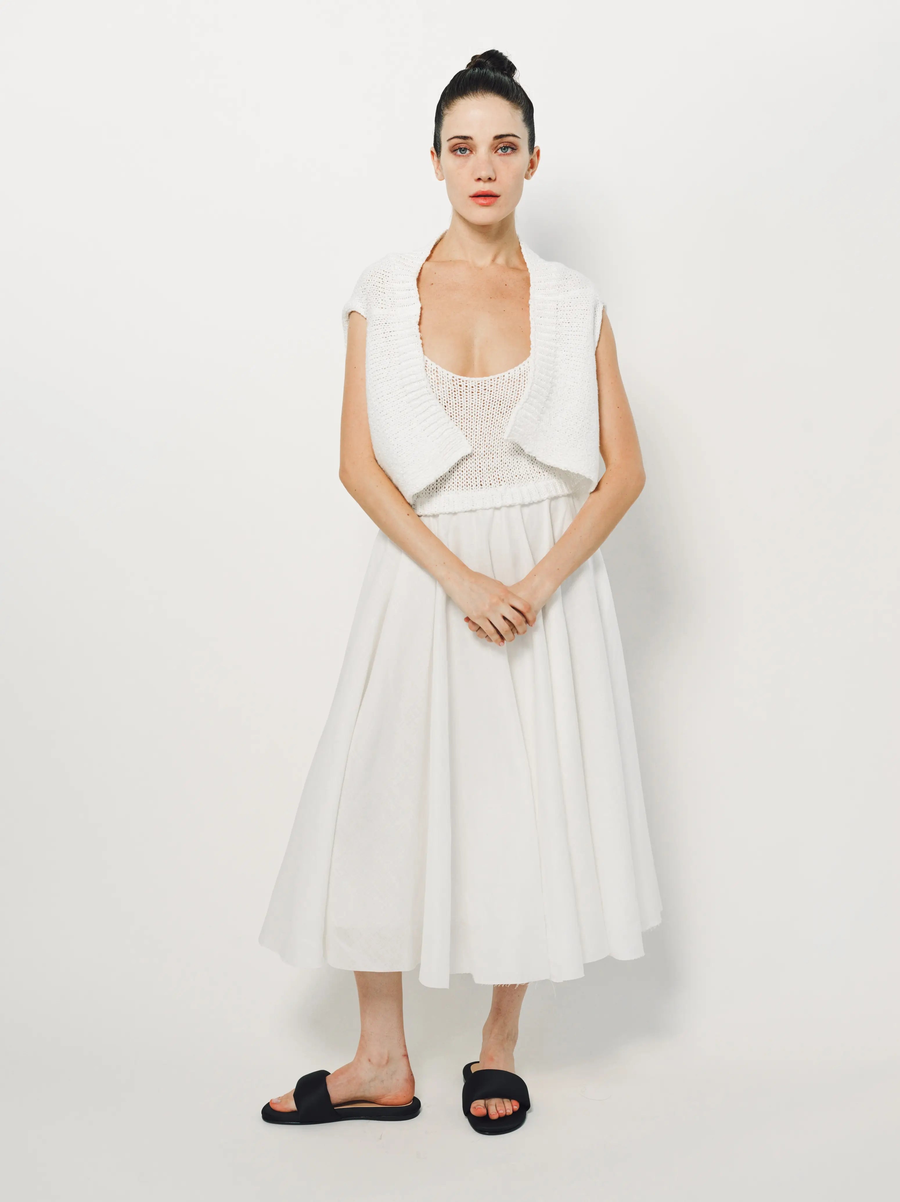 Louiza Babouryan Cotton Knit Cover Up XS / White