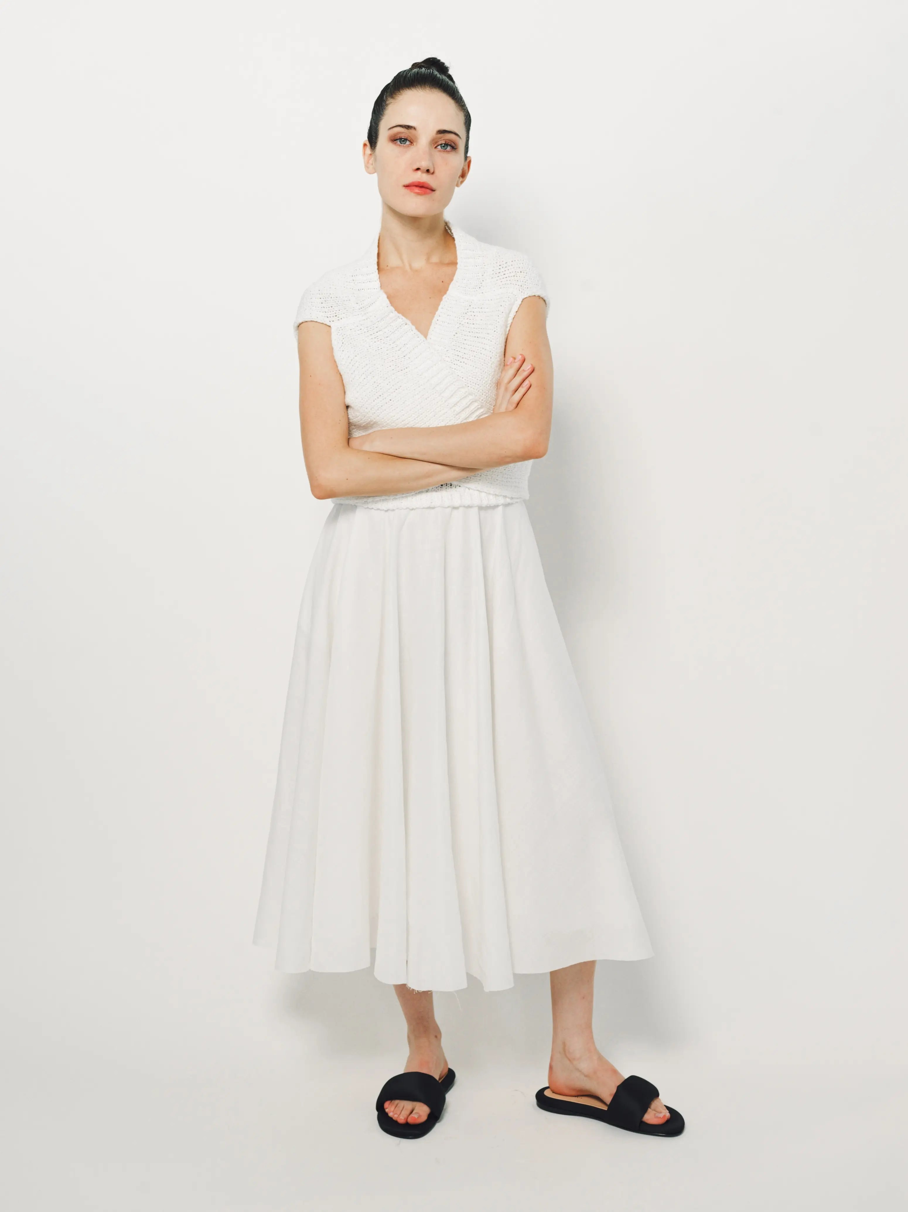 Louiza Babouryan Cotton Knit Cover Up XS / White