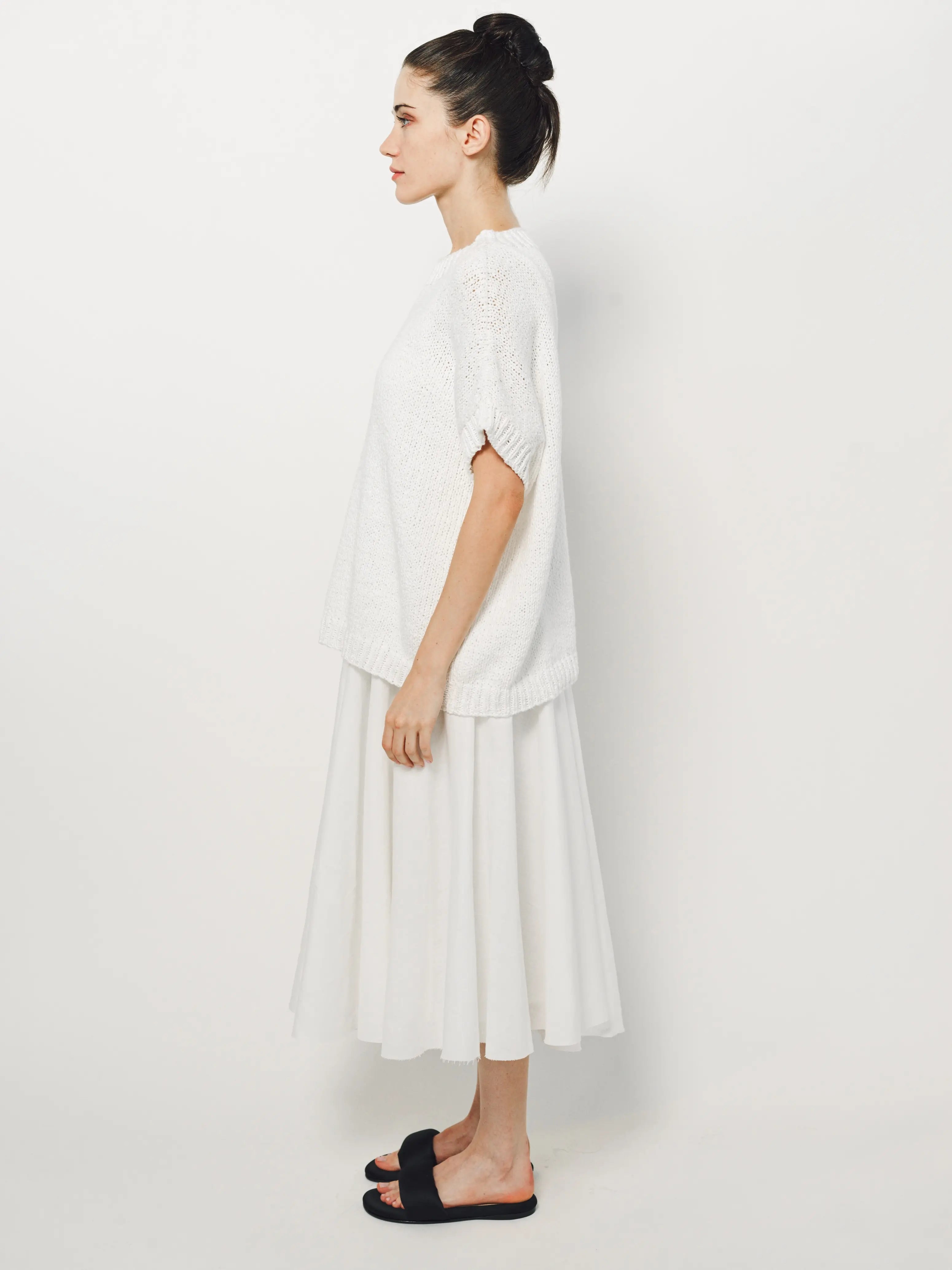 Louiza Babouryan Cotton Knit Top XS / White