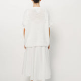 Louiza Babouryan Cotton Knit Top XS / White