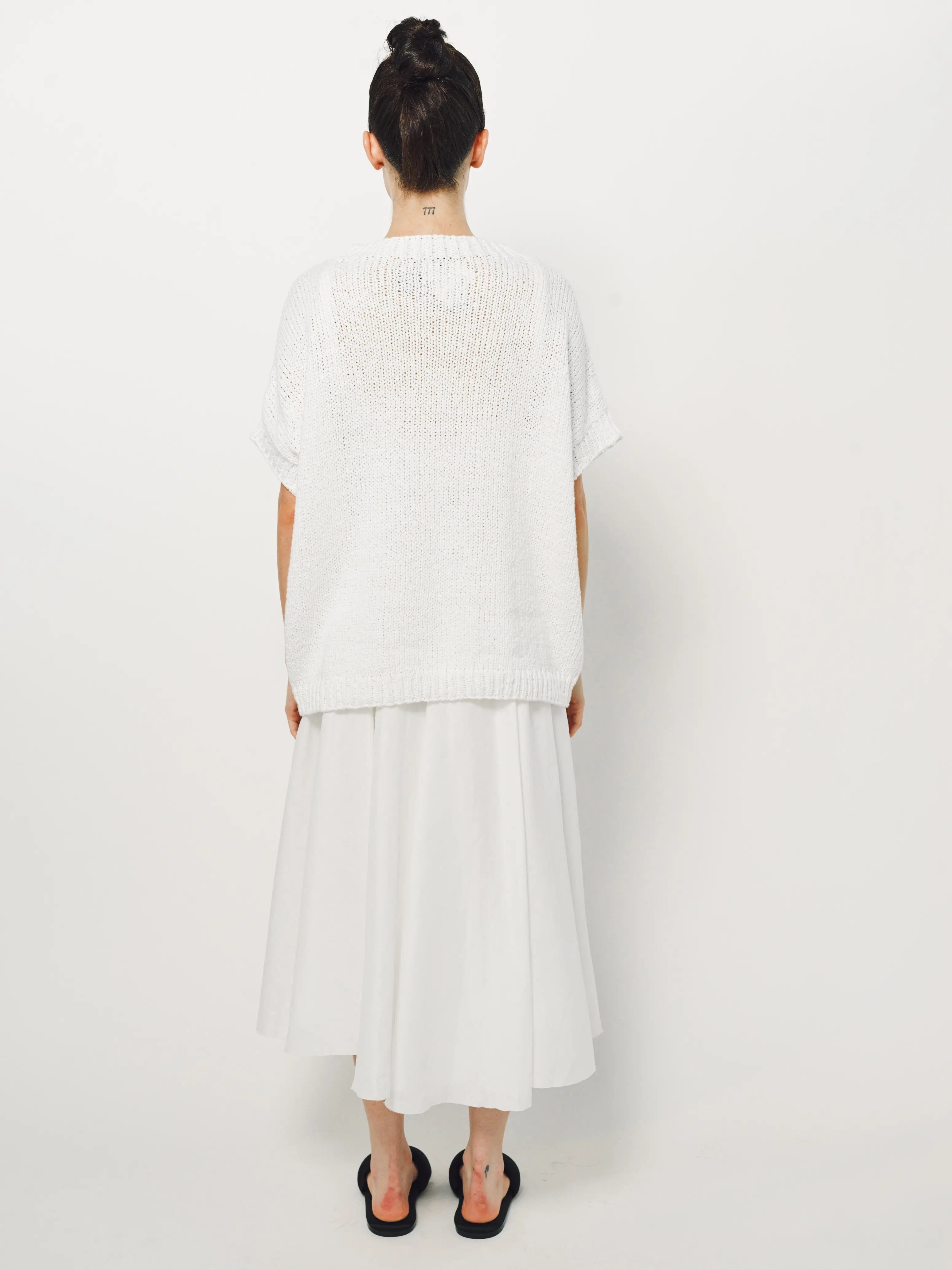 Louiza Babouryan Cotton Knit Top XS / White