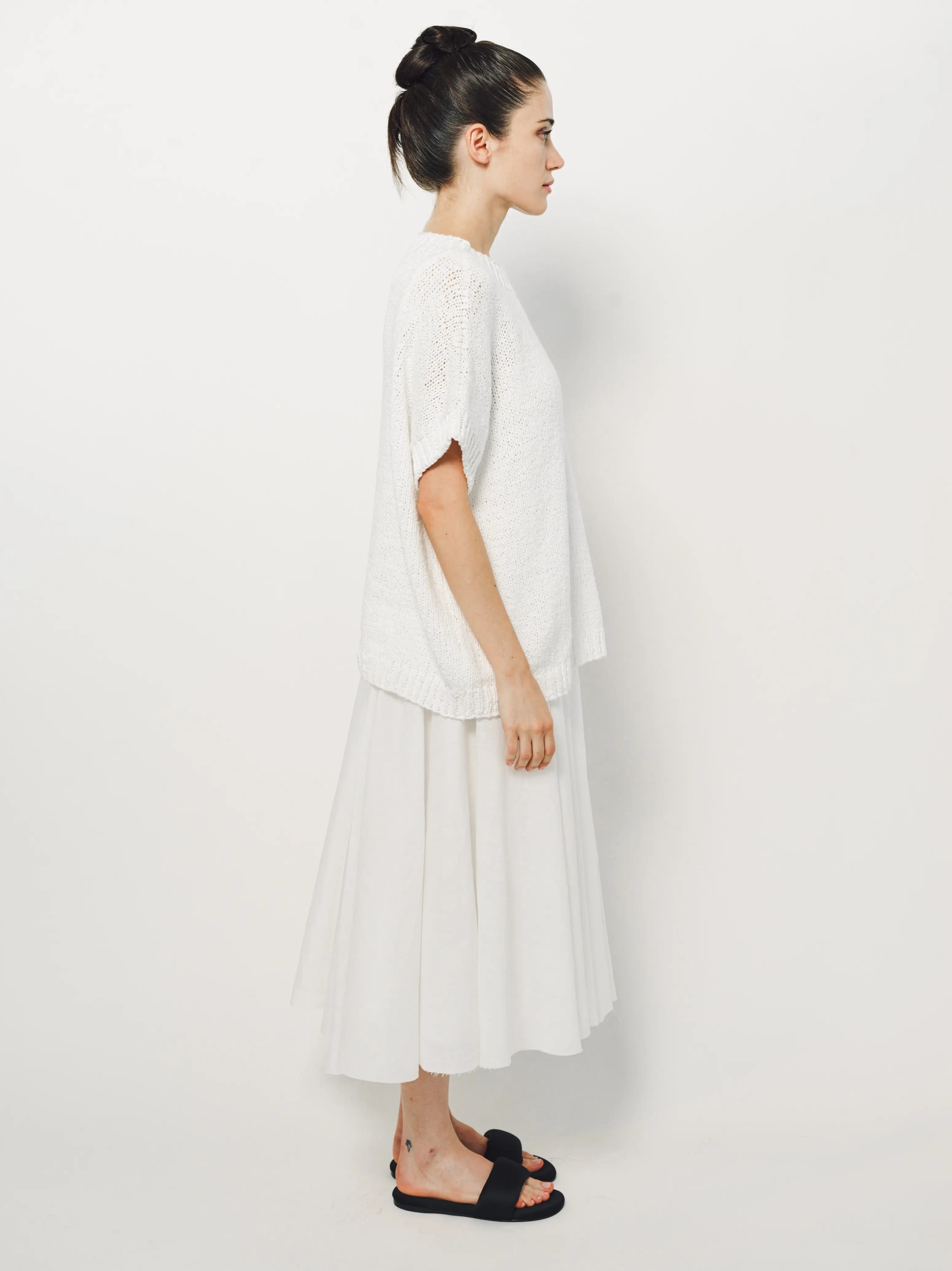 Louiza Babouryan Cotton Knit Top XS / White