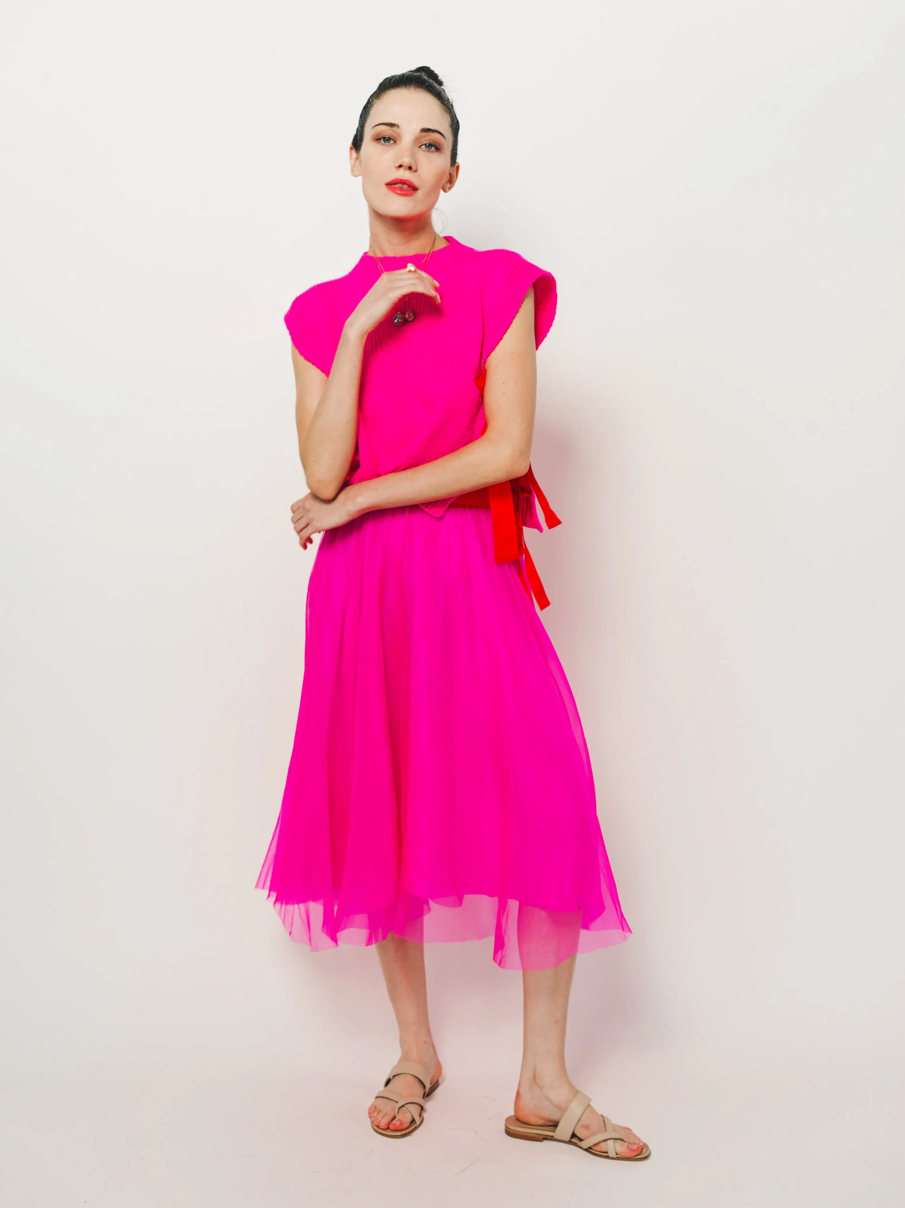 Louiza Babouryan Organza Skirt XS / Pink